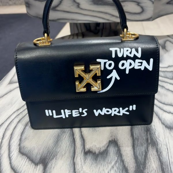 Off-White Jitney 1.4 Deri Üst Saplı Çanta